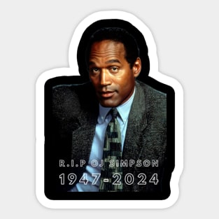 OJ Simpson Shirt, rip oj simpson, oj simpson, o.j. simpson, shitpost shirt, meme shirt, 1947-2024 Sticker